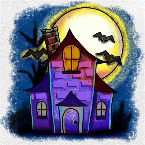 Easy Haunted House Drawing - HelloArtsy