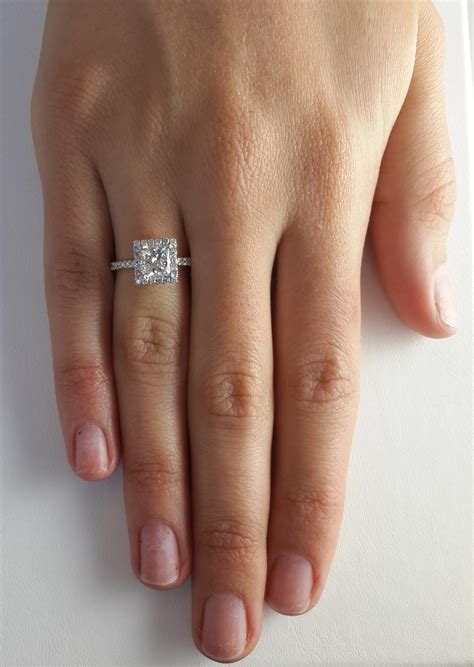 1.25 Ct Square Pave Princess Cut Diamond Engagement Ring SI1 G White Gold 18k | eBay