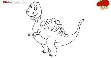 Gambar Mewarnai Dinosaurus Kartun yang Seru untuk Si Kecil - Ayo Mewarnai