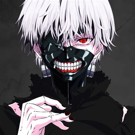 Download Teeth Mask Red Eyes White Hair Tokyo Ghoul Ken Kaneki Anime PFP