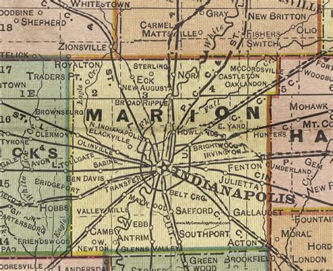 Marion County Indiana Map | World Map Gray