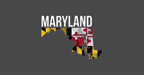 Maryland State Flag Map - Maryland - T-Shirt | TeePublic