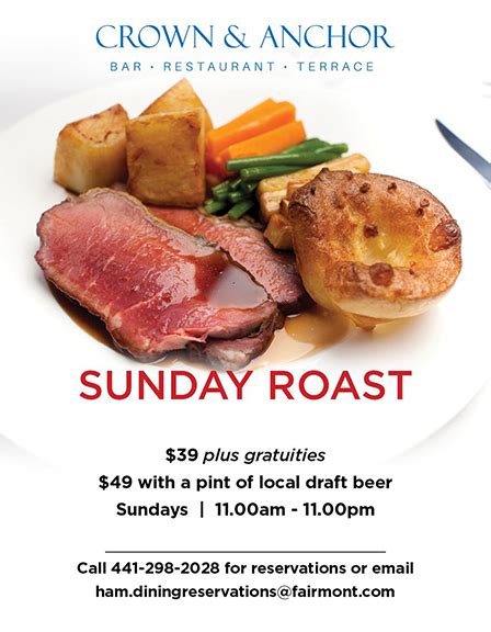 0202SundayRoast@Crown&Anchor - Bermuda Events