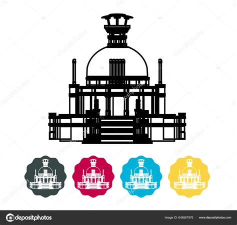 Bhubaneswar City Shanti Stupa Dhauligiri Dhauli Hill Icon Illustration ...