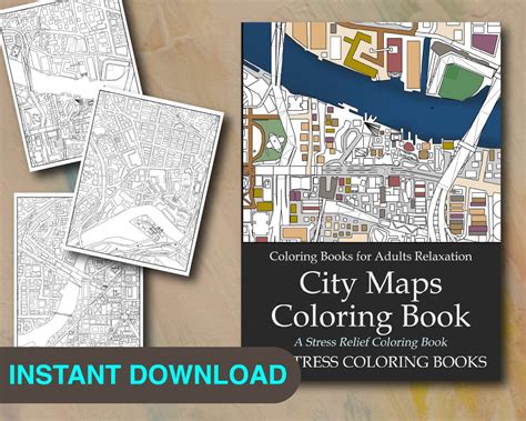 25 City Maps Coloring Pages Instant Download PDF Printable Coloring ...