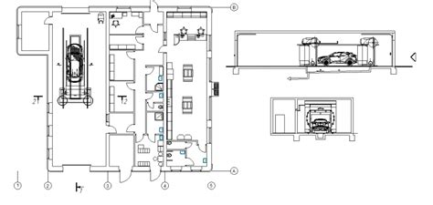 Car Wash Architecture garage Design Lay-out - Cadbull