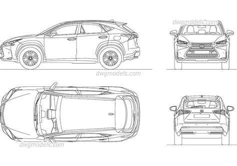 Lexus NX 300h AutoCAD drawings, CAD blocks download