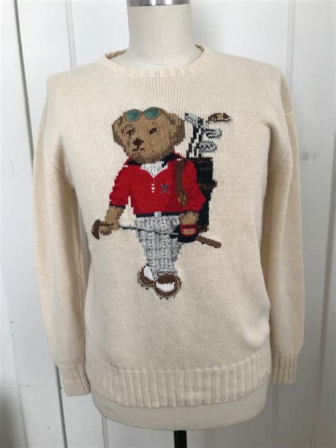 Vintage Ralph Lauren Polo Bear Sweater Golf Bear - Etsy