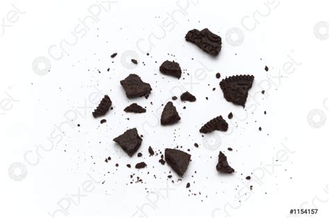 Oreo Biscuits with crumbs on white background It is a - stock photo 1154157 | Crushpixel