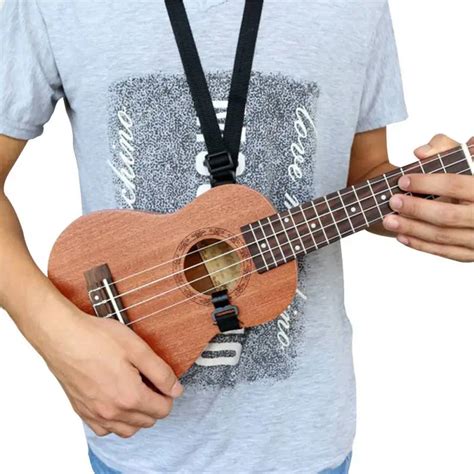 Adjustable Ukulele Strap Guitar Mandolin Instrument Hook Black Guitar Accessories Black Hang ...