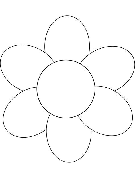Clipart - Flower six petals black outline with upper and lower text