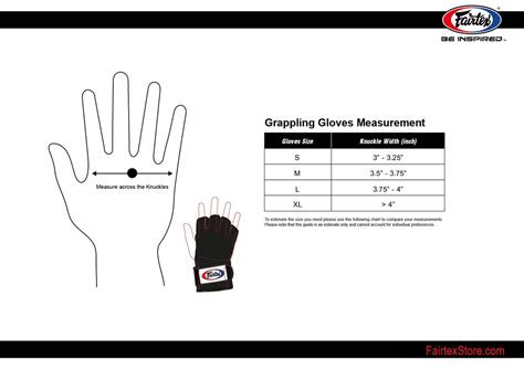 Fairtex Size Charts