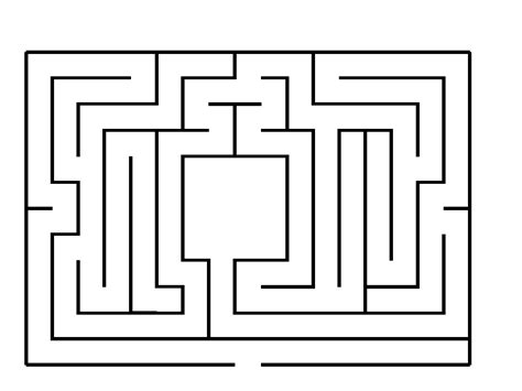 a black and white square maze on a white background