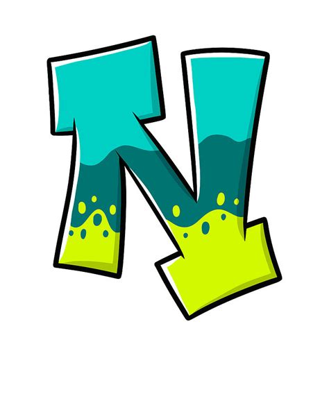 Letter N Graffiti Alphabet, N Typography Green letter N, Streetart ...