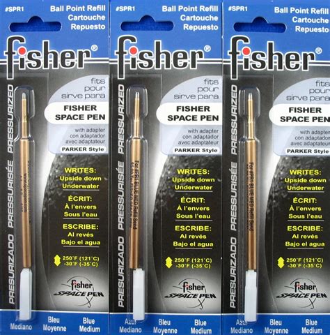 3 PACK Fisher Space Pen Ballpoint Pressurized Refills Medium Point - BLUE - Walmart.com