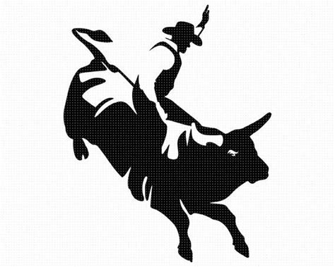 Rodeo Svg Bull Riding Clipart Steer Riding Dxf Bull Rider - Etsy | Bull ...