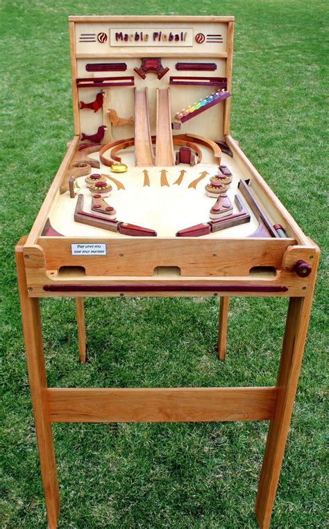 Woodworking Plan for Building A Wood Marble Pinball Game Like Marble Drops Run… | Woodworking ...