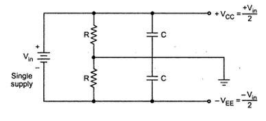 Why are capacitors used when obtaining dual power supply from a single power supply and how to ...
