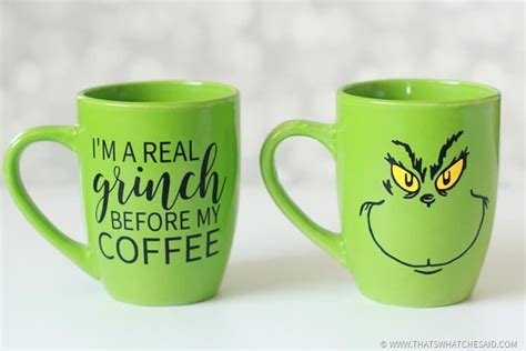 Grinch Coffee Mugs - Free Cut Files - That's What {Che} Said...