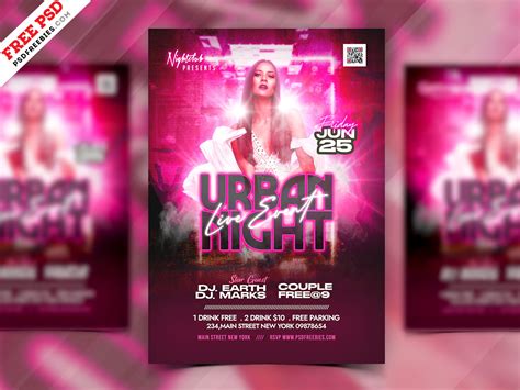 Club DJ Urban Party Flyer PSD Template | PSDFreebies.com