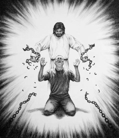 Jesus Breaking Chains Image,John 8:32,36,Person on Knees | Jesus art, Jesus painting, Christian ...