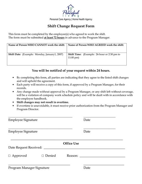 FREE 8+ Shift Change Request Forms in PDF | MS Word