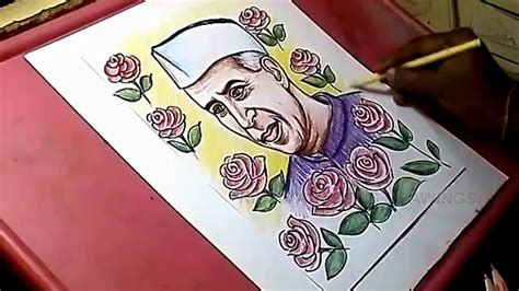 Coloring Pages Childrens Day Jawaharlal Nehru Drawing With Colour - grade