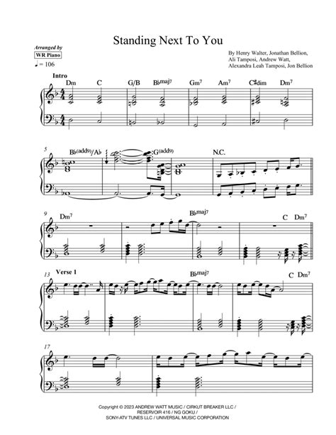 Standing Next To You - Piano Solo - Digital Sheet Music | Sheet Music Plus