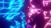 Vj Loop Abstract Sci Fi Landscape Looped Animation Neon Glow Wareframes On Surface In Dark ...