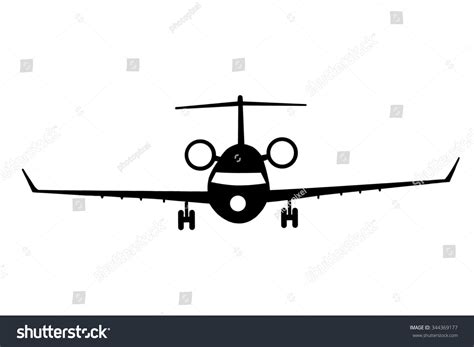 Illustration Plane Silhouette On White Background Stock Illustration ...