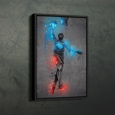 Joel Embiid Poster Neon Splash Dunk Philadelphia 76ers NBA Framed ...