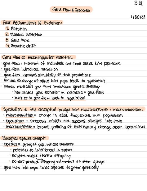 Biol 102 gene flow and speciation - BIOL Gene Flow & Speciation 1130 ...