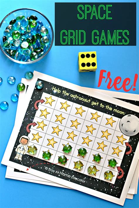 Space Theme Grid Games for Preschoolers