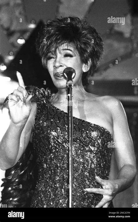 Welsh singer Shirley Bassey performs on April 29, 1987 in Berlin, Germany. (AP Photo/Rainer ...