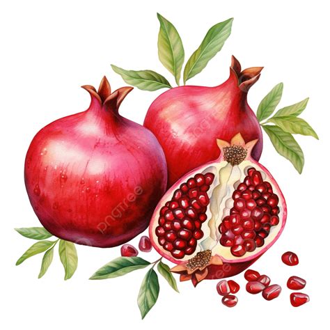 Pomegranate Watercolor Clip Art, Watercolor, Fruit, Red PNG Transparent Image and Clipart for ...