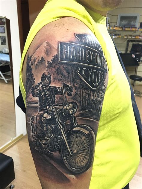 Pin by Goth and Tattoo Addicted on Alex1701 | Harley tattoos, Biker ...