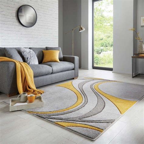 Dunelm Rugs for Living Room | Rugs in living room, Grey and yellow living room, Mustard living rooms