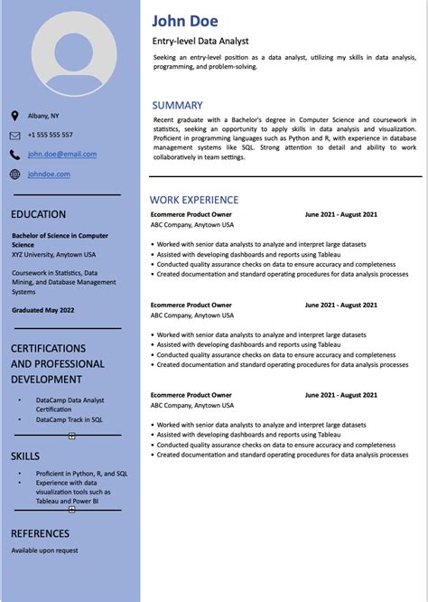 How to Create a Data Analyst Resume (with Templates and Examples) | DataCamp