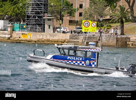 Australian police and police boat patrol Sydney harbour before start of ...