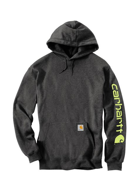 Carhartt Men's Carbon Heather Midweight Hooded Logo Sweatshirt | Custom Hoodies