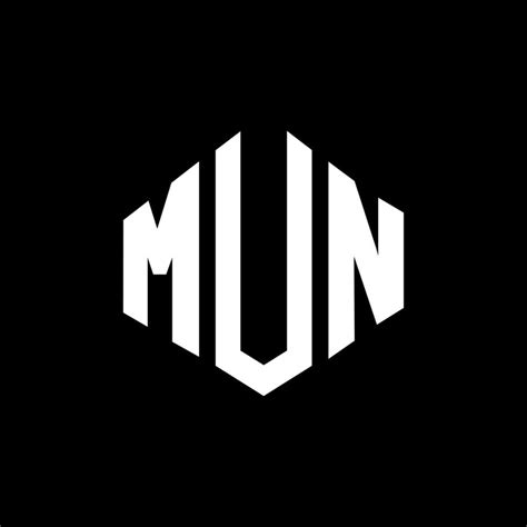 MUN letter logo design with polygon shape. MUN polygon and cube shape logo design. MUN hexagon ...