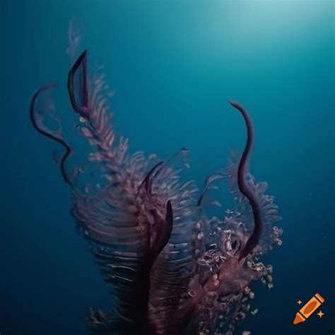 Black wild orchid sea creature underwater