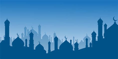 Islamic background. Mosque silhouette background vector design illustration. Mosque Silhouette ...