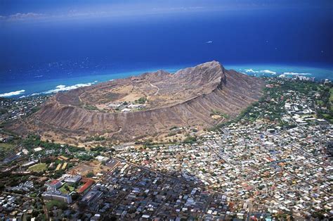 Aerial of Diamond Head Photograph by Peter French - Printscapes