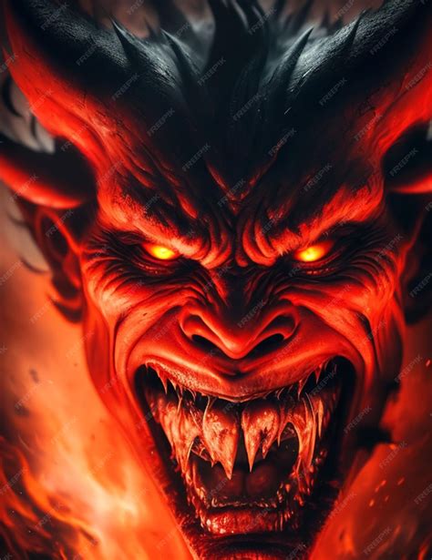 Premium AI Image | Devil satan demon evil lucifer monster in hell and ...