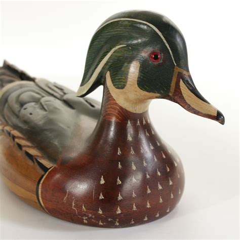 Ducks Unlimited Carved Wooden Duck Decoy by Tom Taber, 1980s | EBTH