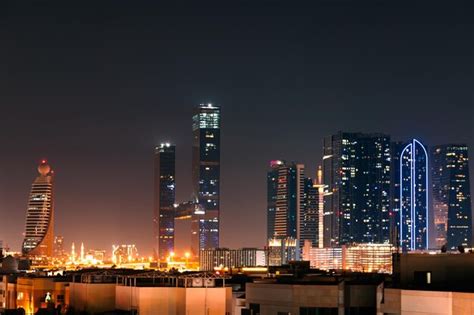 Premium Photo | Dubai skyscrapers at night