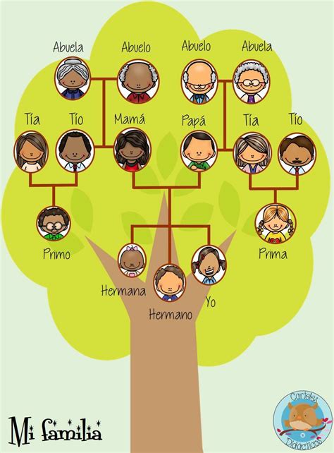 Árbol genealógico | Family tree for kids, Family tree project, Spanish ...