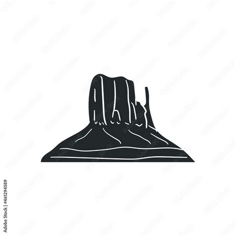 Monument Valley Icon Silhouette Illustration. National Park Vector ...