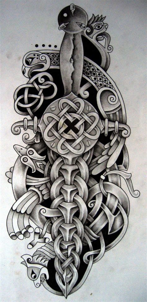 Celtic dagger and bird | Celtic tattoos, Celtic warrior tattoos, Celtic tattoo